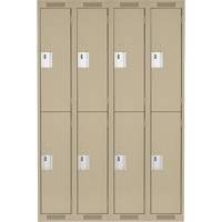 Clean Line Lockers, 2 -tier, Bank of 4, 48" x 18" x 72", Steel, Beige, Rivet (Assembled) Solutions industrielles ALPHA