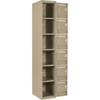 Clean Line Lockerette, 6 -tier, Bank of 4, 48" x 18" x 72", Steel, Beige, Rivet (Assembled) Solutions industrielles ALPHA