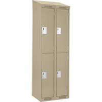 Clean Line Lockers, 2 -tier, Bank of 2, 24" x 18" x 78", Steel, Beige, Rivet (Assembled) Solutions industrielles ALPHA