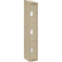 Casiers Clean Line, 3 niveaux, 12" x 18" x 78", Acier, Beige, Rivet (assembl&eacute;) Solutions industrielles ALPHA