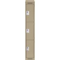 Casiers Clean Line, 3 niveaux, 12" x 18" x 78", Acier, Beige, Rivet (assembl&eacute;) Solutions industrielles ALPHA