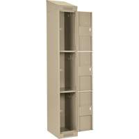 Clean Line Lockers, 3 -tier, Bank of 4, 48" x 18" x 78", Steel, Beige, Rivet (Assembled) Solutions industrielles ALPHA