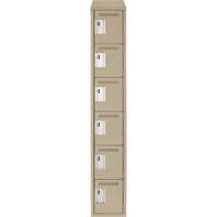 Petits casiers Clean Line, 6 niveaux, 12" x 18" x 78", Acier, Beige, Rivet (assembl&eacute;) Solutions industrielles ALPHA