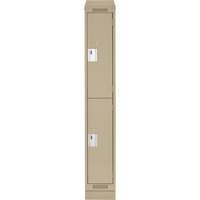 Clean Line Lockers, 2 -tier, 12" x 18" x 82", Steel, Beige, Rivet (Assembled) Solutions industrielles ALPHA