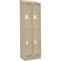 Clean Line Lockers, 2 -tier, Bank of 2, 24" x 18" x 82", Steel, Beige, Rivet (Assembled) Solutions industrielles ALPHA