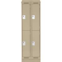 Clean Line Lockers, 2 -tier, Bank of 2, 24" x 18" x 82", Steel, Beige, Rivet (Assembled) Solutions industrielles ALPHA