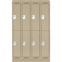 Clean Line Lockers, 2 -tier, Bank of 4, 48" x 18" x 82", Steel, Beige, Rivet (Assembled) Solutions industrielles ALPHA
