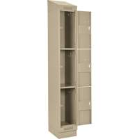 Clean Line Lockers, 3 -tier, Bank of 4, 48" x 18" x 82", Steel, Beige, Rivet (Assembled) Solutions industrielles ALPHA