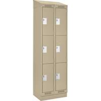 Clean Line Lockers, 3 -tier, Bank of 2, 24" x 18" x 82", Steel, Beige, Rivet (Assembled) Solutions industrielles ALPHA