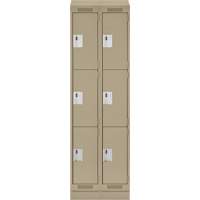 Clean Line Lockers, 3 -tier, Bank of 2, 24" x 18" x 82", Steel, Beige, Rivet (Assembled) Solutions industrielles ALPHA