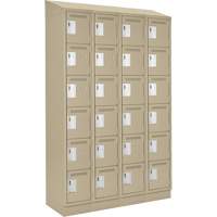 Clean Line Lockerette , 6 -tier, Bank of 4, 48" x 18" x 82", Steel, Beige, Rivet (Assembled) Solutions industrielles ALPHA