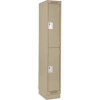 Clean Line Lockers, 2 -tier, 12" x 18" x 76", Steel, Beige, Rivet (Assembled) Solutions industrielles ALPHA