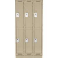 Clean Line Lockers, 2 -tier, Bank of 3, 36" x 18" x 76", Steel, Beige, Rivet (Assembled) Solutions industrielles ALPHA