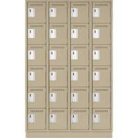 Petits casiers Clean Line, 6 niveaux, Bloc de 4, 48" x 18" x 76", Acier, Beige, Rivet (assembl&eacute;) Solutions industrielles ALPHA