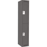 Clean Line Lockers, 2 -tier, 12" x 18" x 72", Steel, Charcoal, Rivet (Assembled) Solutions industrielles ALPHA