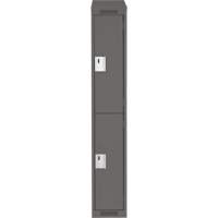 Clean Line Lockers, 2 -tier, 12" x 18" x 78", Steel, Charcoal, Rivet (Assembled) Solutions industrielles ALPHA