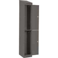 Clean Line Lockers, 2 -tier, Bank of 4, 48" x 18" x 78", Steel, Charcoal, Rivet (Assembled) Solutions industrielles ALPHA