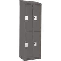 Clean Line Lockers, 2 -tier, Bank of 2, 24" x 18" x 78", Steel, Charcoal, Rivet (Assembled) Solutions industrielles ALPHA