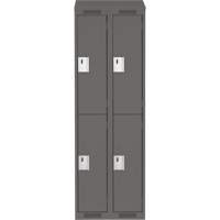 Clean Line Lockers, 2 -tier, Bank of 2, 24" x 18" x 78", Steel, Charcoal, Rivet (Assembled) Solutions industrielles ALPHA