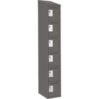 Petits casiers Clean Line, 6 niveaux, 12" x 18" x 78", Acier, Charbon, Rivet (assembl&eacute;) Solutions industrielles ALPHA