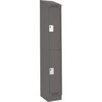 Clean Line Lockers, 2 -tier, 12" x 18" x 82", Steel, Charcoal, Rivet (Assembled) Solutions industrielles ALPHA