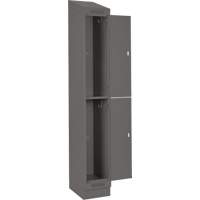 Clean Line Lockers, 2 -tier, Bank of 4, 48" x 18" x 82", Steel, Charcoal, Rivet (Assembled) Solutions industrielles ALPHA