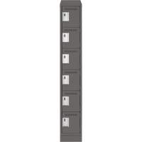 Clean Line Lockerette, 6 -tier, 12" x 18" x 82", Steel, Charcoal, Rivet (Assembled) Solutions industrielles ALPHA