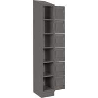 Clean Line Lockerette, 6 -tier, Bank of 4, 48" x 18" x 82", Steel, Charcoal, Rivet (Assembled) Solutions industrielles ALPHA