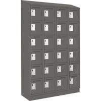 Clean Line Lockerette, 6 -tier, Bank of 4, 48" x 18" x 82", Steel, Charcoal, Rivet (Assembled) Solutions industrielles ALPHA