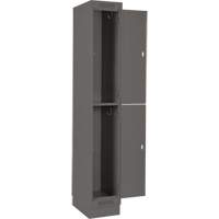 Clean Line Lockers, 2 -tier, Bank of 4, 48" x 18" x 76", Steel, Charcoal, Rivet (Assembled) Solutions industrielles ALPHA