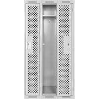 Clean Line Lockers, Bank of 3, 36" x 15" x 72", Steel, Grey, Rivet (Assembled), Perforated Solutions industrielles ALPHA