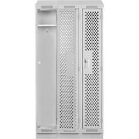 Clean Line Lockers, Bank of 3, 36" x 18" x 82", Steel, Grey, Rivet (Assembled), Perforated Solutions industrielles ALPHA