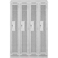 Clean Line Lockers, Bank of 4, 48" x 18" x 82", Steel, Grey, Rivet (Assembled), Perforated Solutions industrielles ALPHA