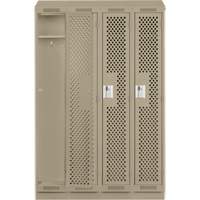 Clean Line Lockers, Bank of 4, 48" x 18" x 82", Steel, Grey, Rivet (Assembled), Perforated Solutions industrielles ALPHA