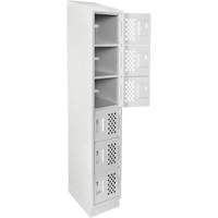 Petit casier perfor&eacute; Clean-Line, 6 niveaux, 15" x 72" x 12", Acier Solutions industrielles ALPHA