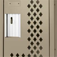 Casiers Clean Line, 2 niveaux, 12" x 15" x 72", Acier, Beige, Rivet (assembl&eacute;), Perfor&eacute; Solutions industrielles ALPHA