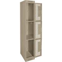 Casiers Clean Line, 3 niveaux, 12" x 12" x 72", Acier, Beige, Rivet (assembl&eacute;), Perfor&eacute; Solutions industrielles ALPHA