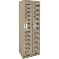Clean Line Lockers, Bank of 2, 24" x 12" x 76", Steel, Beige, Rivet (Assembled), Perforated Solutions industrielles ALPHA