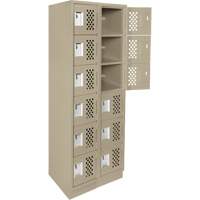 Assembled Lockerettes Clean Line Perforated Economy Lockers, 6 -tier, Bank of 2, 18" x 72" x 12", Steel Solutions industrielles ALPHA