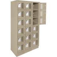 Assembled Lockerettes Clean Line Perforated Economy Lockers, 6 -tier, Bank of 3, 18" x 72" x 12", Steel Solutions industrielles ALPHA