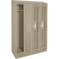 Clean Line Lockers, Bank of 4, 48" x 18" x 82", Steel, Beige, Rivet (Assembled), Perforated Solutions industrielles ALPHA