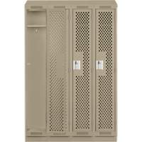 Clean Line Lockers, Bank of 4, 48" x 18" x 82", Steel, Beige, Rivet (Assembled), Perforated Solutions industrielles ALPHA