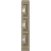 Casiers Clean Line, 3 niveaux, 12" x 18" x 82", Acier, Beige, Rivet (assembl&eacute;), Perfor&eacute; Solutions industrielles ALPHA