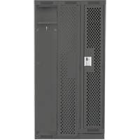 Clean Line Lockers, Bank of 3, 36" x 12" x 76", Steel, Charcoal, Rivet (Assembled), Perforated Solutions industrielles ALPHA