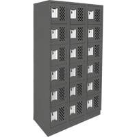 Assembled Lockerettes Clean Line Perforated Economy Lockers, 6 -tier, Bank of 3, 18" x 72" x 12", Steel Solutions industrielles ALPHA