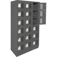 Assembled Lockerettes Clean Line Perforated Economy Lockers, 6 -tier, Bank of 3, 18" x 72" x 12", Steel Solutions industrielles ALPHA