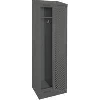 Clean Line Lockers, Bank of 2, 24" x 18" x 82", Steel, Charcoal, Rivet (Assembled), Perforated Solutions industrielles ALPHA