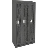 Casiers Clean Line, Bloc de 3, 36" x 18" x 82", Acier, Charbon, Rivet (assembl&eacute;), Perfor&eacute; Solutions industrielles ALPHA