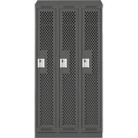 Casiers Clean Line, Bloc de 3, 36" x 18" x 82", Acier, Charbon, Rivet (assembl&eacute;), Perfor&eacute; Solutions industrielles ALPHA