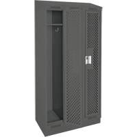 Casiers Clean Line, Bloc de 3, 36" x 18" x 82", Acier, Charbon, Rivet (assembl&eacute;), Perfor&eacute; Solutions industrielles ALPHA